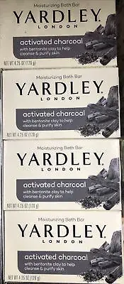Yardley London Activated Charcoal Bentonite Clay Bath Bar Soap 4.25oz Lot of 6