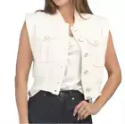 Christian Lacroix Bouclé Light Shimmer Vest Large Buttons Patch Pockets Size M