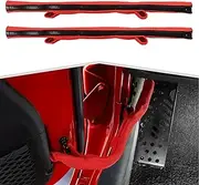 For Jeep Door Limit Straps with Zipper Heavy-Duty Automotive Door Straps Locator Compatible with Jeep Wrangler JK JKU JL JLU Gladiator JT,Red