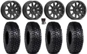 Valor V02 15" Wheels Black 30" Intersect Tires Textron Wildcat XX
