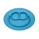 【美國ezpz】mini mat迷你餐盤+餐墊：寶石藍(FDA認證矽膠、防掀倒寶寶餐具)
