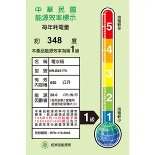 聊聊全網最低♥台灣本島運送--NR-B651TV-S【Panasonic國際牌】650公升 雙門冰箱 晶漾銀