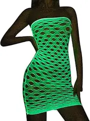 [Generic] Glow in the Dark Fishnet Stockings Luminous Glowing Pantyhose Socks White Fishnet Tights