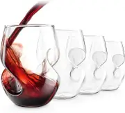 Sztxj Set of 4 Red Wine Glasses - 473ml Hand Blown Glass