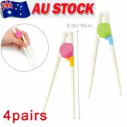 4 Pair Training Chopsticks Kids Adults Learning Reusable Chopstick 2 Colors NEW