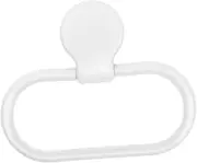 TEHAUX No Drilling Towel Holder Ring Self Adhesive Towel Rack for Bathroom Kitchen Easy to Install White for Hanging Towels and Accessories Flat Surfaces