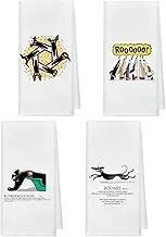 Funny Greyhound Glossary Zoomie Absorbent Kitchen Towels and Dishcloths Set of 4 - 1624 Inches Hand Towel, Dish Towel, Tea Towel for Kitchen Bathroom Decor - Greyhound Lovers Owners Gifts