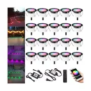Deck Light RGBW 20 Pack, Φ1.22 Inches RGB/Warm White Light WiFi Control, LE