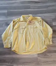 Cabelas Vtg Chamois Shirt Heavyweight Cotton yellow custard 3XL USA Made
