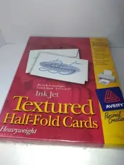NEW Box of 30 Avery 3378 Ink Jet Textured Half-Fold Cards & Envelopes Cardstock