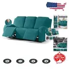 Washable Reclining Couch Cover for 3-Seater - Elegant Emerald Green Design