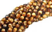 50 Pearl Brown Glass Faceted Round Beads 6MM