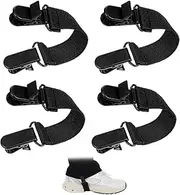 GEEHUA 4Pcs Adjustable Boot Straps, Elastic Boot Clip for Cowboy Stirrup Leg Strap Bike Pant Leg Straps Clips Stirrup Pants Clips for Men Women to Keep Pants Tucked, Black