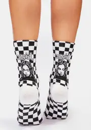 [x-Girl] Face Checkered Socks