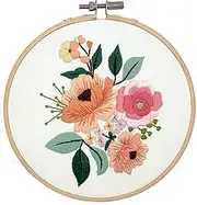 Embroidery Kit 6" - Wildflowers - Printed Fabric - with 6" Wooden Hoop - for Beginners- DSB031