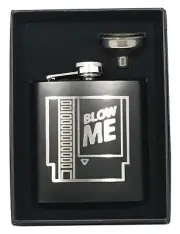 Retro Game Fan Flask Adult Humor Fan Flask - 6 Oz Leak Proof Stainless Steel