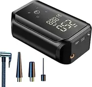 Electric Air Pump, Portable Air Compressor, 5.51x3.43x1.97 inches Digital Pressure Display, LED Light Feature, Suitable for Vehicle Maintenance, Outdoor Activities, Crisis Use
