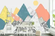 Geometric Mountain Removable Wall Mural G07