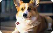 Front Door Mat Absorbent Non Slip Welcome Mat for Entryway Resist Dirt Entrance Doormat Smart Corgi Flannel Floor Mat Outdoor Area Rug Entry Rug for Patio Porch, 31.5" x 19.5"