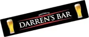 Personalised SMall Bar Runner Mat - black red beer printed home bar mat L736