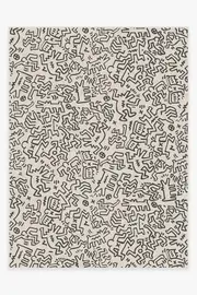 275' x 365' | Machine Washable Runner Rug | Kid & Pet Friendly | Indoor Rug | Block Party Black & Ivory Rug by Keith Haring | Ruggable