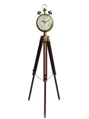 Nautical Floor clock Antique Vintage Wooden Tripod clock Home Decor Christmas