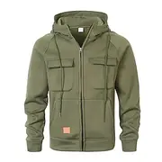Men's Zip Up Hoodie Hoodie Black Wine Army Green Navy Blue Blue Hooded Plain Zipper Pocket Sports Outdoor Casual Daily Streetwear Cool Sportswear Spring Fal