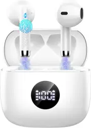 Wireless Bluetooth 5.4 Earbuds, Ear Buds LED Power Display Headphones 6D Stereo
