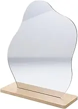 Gatuida 1Set Aesthetic Makeup Mirror with Base Irregular Cloud Shape Vanity Desk Decor High Definition Decorative Mirror for Bedroom Dorm Workspace for Friends