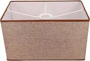 Luxshiny Linen Medium Drum Lamp Shades Cloth Decorating Rectangular Lampshade Decorative Desktop Light Decor Bottom Mouth 34 * 20cm Suitable for E27 Lamps.