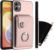 Case Compatible with Nothing CMF Phone 1 Wallet Magnetic Clasp [PU Leather + Shell + Card Holder] Ring Kickstand Pink