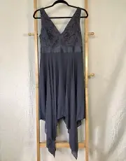 NWT Ever Pretty Prom Bridesmaid Formal V-Neck Lace Dress Handkerchief Hem, XL