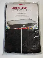 SIMPLIFY COLLAPSIBLE UNDER THE BED STORAGE BAG BLACK AND CREAM NIP