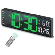 Large Digital Big Jumbo LED Wall Desk Clock Display With Calendar Temperature