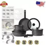 Granite Non-Stick Cookware Set with Detachable Handle - Ultimate Kitchen Upgrade