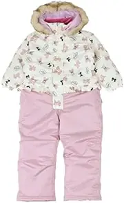 Moujonjon(ムージョンジョン) Moojon Snow Combi Oxford Bear Pattern, Straight Combi, P 100 Girls, Pink, 100