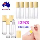 12X Roller Essential Oil Roll On Ball Glass Bottle Rollerball Perfume 5ml 10ml