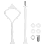1 Set Cake Tray Stand Handle Plate Hardware Fitting, 2-Tiers Crown White
