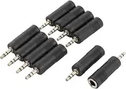 uxcell 3.5mm Stereo Male to 6.35mm Female Headphone Microphone Adapter 10pcs