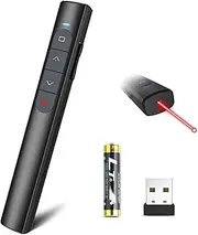Wireless Presentation Clicker for PowerPoint Presentations, USB Slide Advancer PowerPoint Clicker, Long Range Wireless Presenter Remote with Laser Pointer for Cats/Mac/Office/Computer/PPT