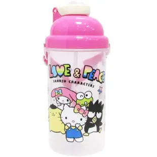 【TDL】三麗鷗HELLO KITTY凱蒂貓兒童水壺吸管水壺附背帶500ml 701748/701749