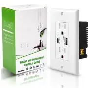 5.8A USB Type C/A Wall Outlet Charger 15Amp Duplex TR Receptacle Plug UL Listed