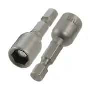 15/64" Shank Magnetic 5/16" Hex Socket Spanner Nut Driver Bits 2 Pcs Matte