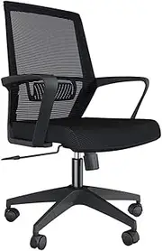 Stable Backrest Ergonomic Office Chair，Waist-Protected Rotary Desk Chair，Adjustable Height Computer Chair Breathable Mesh Material，Black Mobile