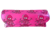 Under the Sea Small Semi-Hard Eyeglasses Case - Pink Octopus