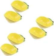 BESTOYARD 3sets Cute Lemon Shape Ceramic Dessert Saucer Multi-use Fruit Plate Kitchen Ceramic Saucer Snack Platter Container Fruit Salad Container 2pcs*3