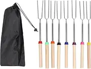 8Pcs Marshmallow Roasting Sticks, Long Metal Barbecue Skewers, Smores Sticks Skewers, Suitable for Toasted Marshmallows Or Hot Dogs
