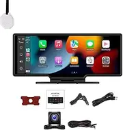 Car Tablet Pro Max, 10.26" HD Car Tablet with 4k Dash Cam, 1080P Backup Camera/Voice Control, Wireless Carplay Screen/GPS Navigation (with Rear Camera)
