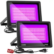 150W Black Lights, IP66 Blacklight Flood Light with Switch + Plug + 6Ft Cord,...