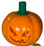 LEGO Pumpkin Head orange Dwight Schrute Jack-O-Lantern hat minifigure